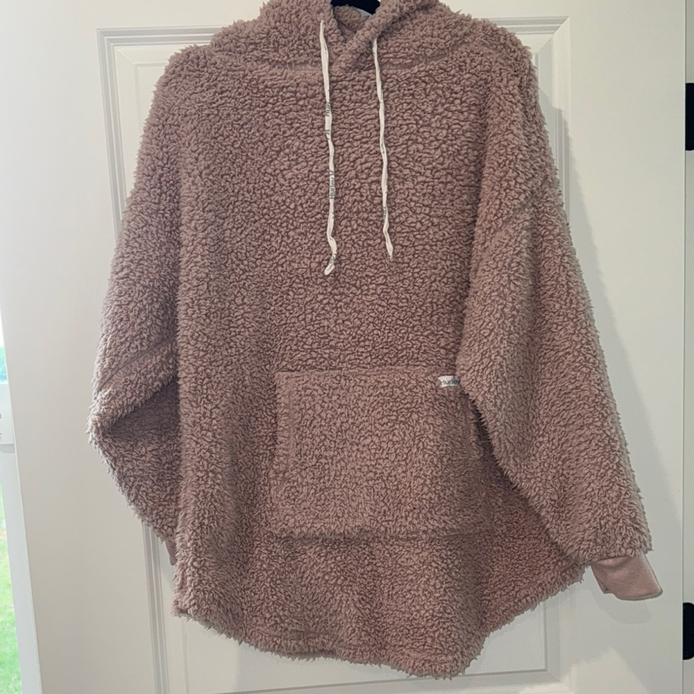 Hurley Pink Cozy Sherpa Sweater Relaxed Fit